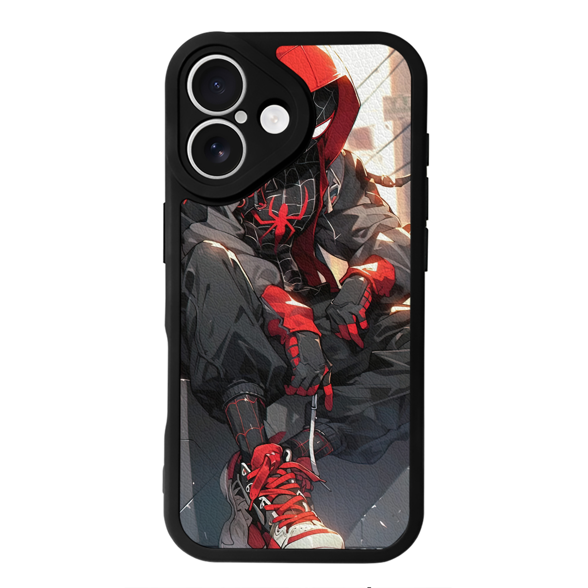Spider Man スパイダーマン 【iPhone 16シリーズ対応】シリコンスマホケース（レザー調） 材質：シリコン